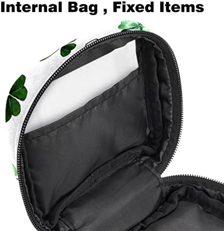 Koyu Yeşil Yonca Dönemi Çantası, taşınabilir Tampon saklama çantası Tamponlar Toplama Çantası Kadınsı Bakım Sıhhi