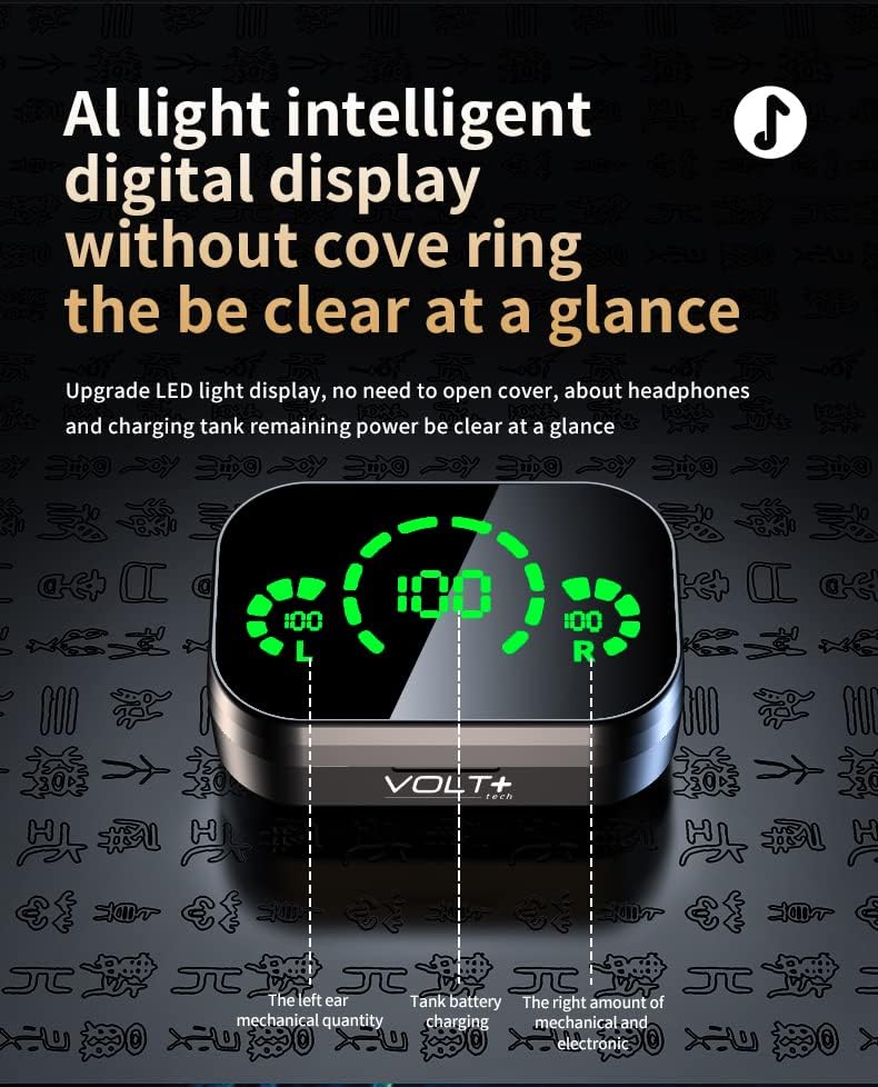 Volt Plus TECH Kablosuz V5. 3 LED Pro Kulakiçi Acer Liquid Z6 IPX3 Bluetooth ile Uyumlu Su ve Ter Geçirmez / Gürültü