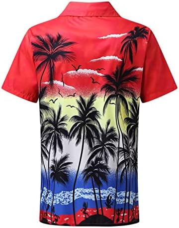 Havai gömleği Erkekler için Yaz Plaj Gömlek Mens için Düzenli Fit kısa Kollu günlük t-Shirt Şık Düğme Aşağı Tees