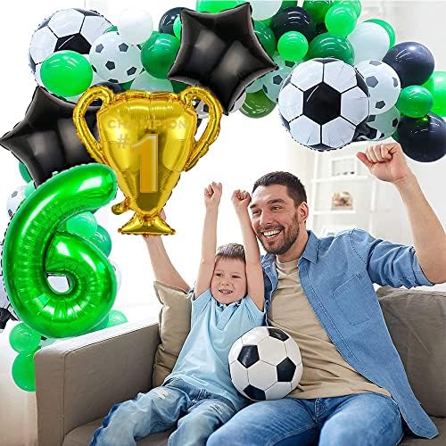 Futbol Şampiyonu Kupası Balon Seti 11. Doğum Günü Dekorasyonu Yeşil Numara 11 Folyo Futbol Balon Dekorasyonu Yıldız