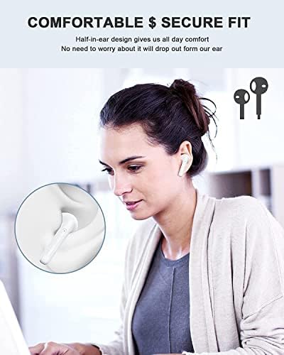 novlistve Kablosuz Kulaklıklar, Kablosuz Şarj Kılıflı Bluetooth 5.0 Kulaklıklar, Bluetooth Kulaklıklar, IPX6 Su Geçirmez