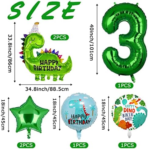 7 adet Dinozor Balonlar, Dinozor Doğum Günü Numarası Mylar Folyo Balon Dinozor Parti Parti Malzemeleri Dinozor Doğum