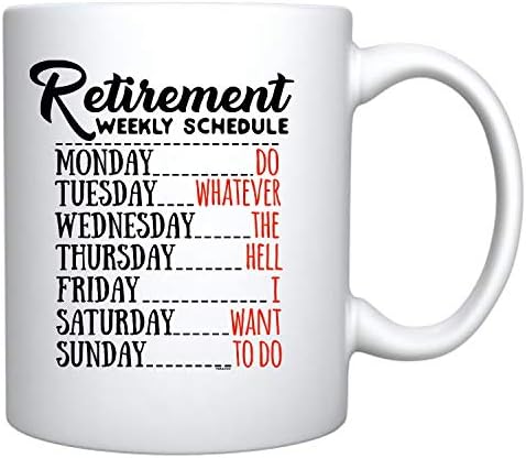 Veracco Emeklilik Haftalık Program Ne Yapmak İstersem Yap Seramik Kahve Kupa İçmeyi Seven Biri İçin Komik Hediye
