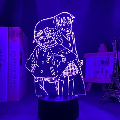 Büyük Boy Anime led ışık Soul Eater Yatak odası Dekoratif Gece Lambası doğum günü hediyesi Çocuk Odası 3D Masa Lambası