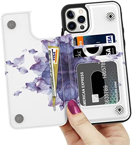 LETO iPhone 14 Pro Kılıf, Kızlar Kadınlar için Moda Tasarımları ile lüks Flip Folio Deri Cüzdan Kılıf Kapak, kart