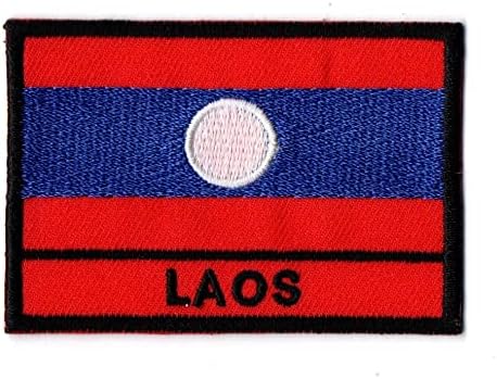 Ilk Şey Laos Bayrağı Yama Küçük Demir On İşlemeli Şapka Gömlek Ceket Giyim Sırt Çantaları Kot Kap Boyutu Yaklaşık
