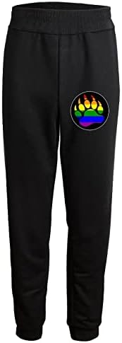 LGBT Eşcinsel Gurur Gökkuşağı Ayı Pençe erkek Jogger Sweatpants Spor Uzun cepli pantolon Elastik Bel Rahat
