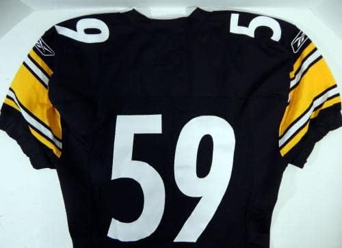 2001 Pittsburgh Steelers 59 Oyun Verilmiş Siyah Forma 46 DP21340-İmzasız NFL Oyunu Kullanılmış Formalar
