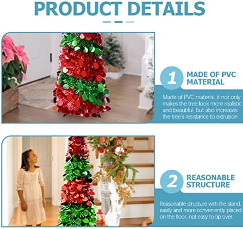 Gadpiparty Decoraciones para Salas De Casa Katlanabilir Yapay Noel Ağacı Cicili Bicili Noel Ağacı Büyük Parlak Pullu