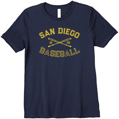 Klasik San Diego California Beyzbol Fan Retro Vintage Premium tişört