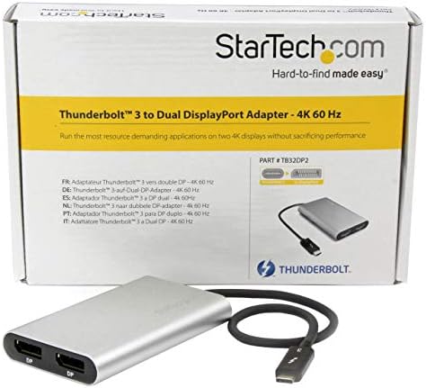 StarTech.com Thunderbolt 3'ten Çift DisplayPort Adaptörüne - 4K 60Hz - Yalnızca Windows Uyumlu-Monitör Adaptörü-DP