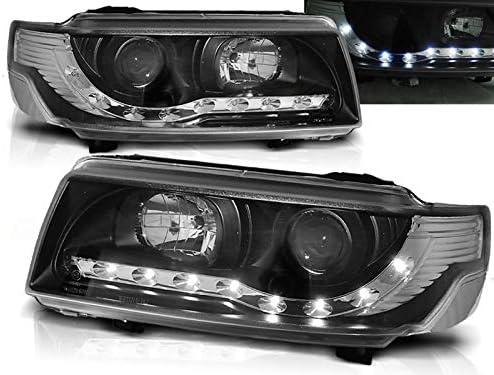 Farlar VR - 1676 Ön Işıklar Araba Lambaları Far Farları Sürücü ve Yolcu Tarafı Komple Set Far Takımı Günışığı Siyahı