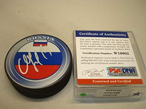 Andrei Markov İmzalı Takım Rusya Hokey Diski İmzalı PSA / DNA COA 1A-İmzalı NHL Diskleri