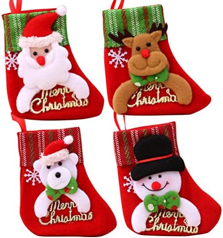 IMIKEYA 4 Adet Noel Çorap Mini Noel Ağacı Süsler Noel Baba hediye çantası Çorap Ev Dekor için Noel Ağacı Ofis ve