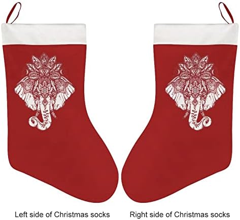 Boho Fil Lotus Noel Çorap Kısa Peluş Noel Çorap Asılı Süsleme Noel Ağacı Şömine Dekorasyon 26x42cm