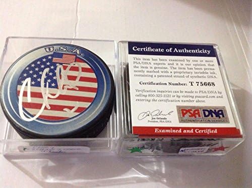 Cory Schneider İmzalı Takım ABD ABD Hokey Diski PSA / DNA COA İmzalı b-İmzalı NHL Diskleri
