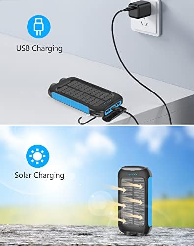 Annero Solar-Charger-Power-Bank-38800mAh Taşınabilir Solar Telefon Şarj Cihazı, QC3.0 Hızlı Şarj Cihazı Tüm Cep Telefonu