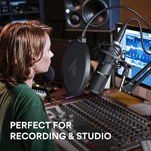 MAONO XLR Kondenser Mikrofon, Akış için Profesyonel Kardioid Stüdyo Kayıt Mikrofonu, Podcasting, Şarkı Söyleme, Seslendirme,