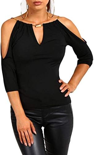 USGreatgorgeous kadın Açık Soğuk Omuz Slim Fit Kısa Kollu Tee Gömlek Casual Bluz Tops