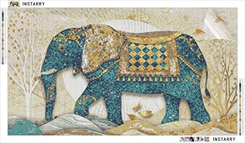 Instarry DIY 5D Elmas Boyama Kitleri Büyük Boy Tam Matkap Fil Mozaik Nakış Ev Dekorasyonu 23. 6x15. 7 inç