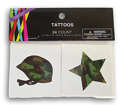 Parti Kaynağı Kamuflaj Ordu Parti İyilik-Geçici Dövmeler - 24 Sevimli Kare Dövmeler, WMBA37710