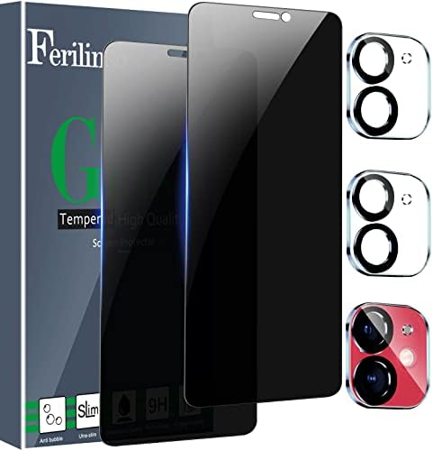 Ferilinso 4 Paket ekran koruyucu Koruyucu iPhone 11 için 2 Paket Kamera Lens Koruyucu, 2 Paket Anty - Spy Temperli