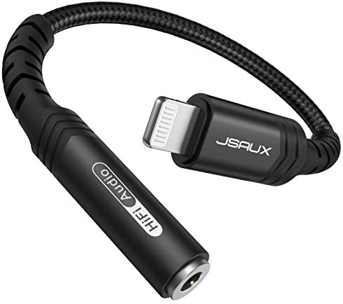 JSAUX Lightning - 3,5 mm Adaptör, iPhone Kulaklık Adaptörü [Apple MFi Sertifikalı] iPhone Aux Adaptörü ile uyumlu