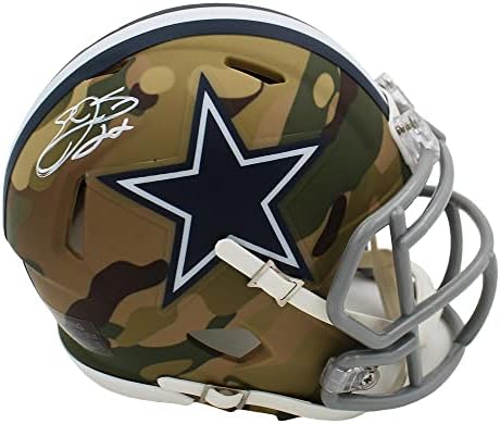 Emmitt Smith İmzalı Dallas Cowboys Speed Camo NFL Mini Kask-İmzalı NFL Mini Kasklar