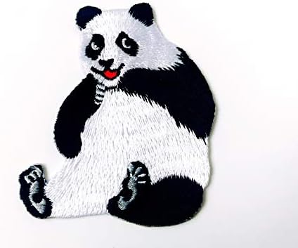 Panda Ayı Karikatür Hayvan İşlemeli Aplike İşareti Rozeti Dikmek Demir on Patch