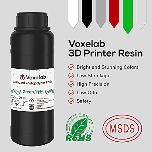 Voxelab 3D Yazıcı Reçinesi, 405nm Standart UV Kürleme Reçinesi, Hızlı Fotopolimer, Yüksek Hassasiyet, Düşük Koku