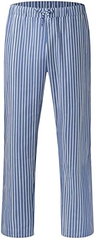 Erkek Pantolon Rahat Klasik Çizgili Baskı Slacks 2023 Yaz Düz Gevşek Oturan Pantolon açık alan sporları Sweatpants