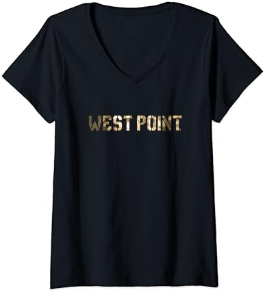 Bayan Ordu Batı Noktası Siyah Şövalyeleri Kravat Boya V Yaka T-Shirt