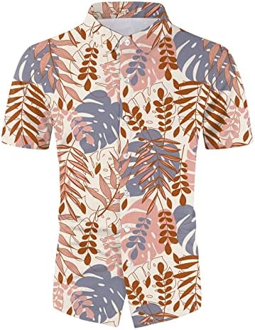 Erkek Yaz Çiçek Gömlek ve Şort Hawaii Setleri Moda Düğme Aşağı Kısa Kollu 2 Parça Plaj Tatil Gömlek Kıyafetler