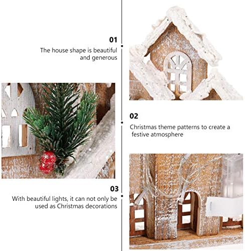 Veemoon 1 pc Tatil Santas Masası için Aydınlık Süs Işletilen Noel Wonderland Up Dekor Binalar Chic ile Kilise Sahne