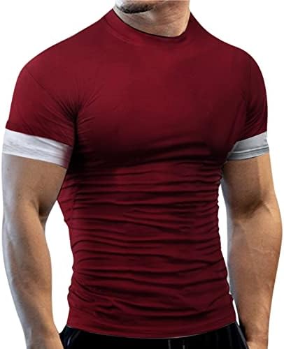 Büyük boy T Shirt Erkekler için Erkek Tüm Sezon T Shirt Kısmi Yuvarlak Boyun Düz Renk Ağacı Baskı Rahat Kısa
