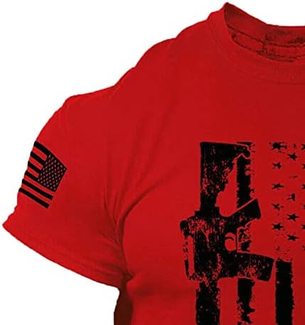 RUIRUILICO erkek Yurtsever T Shirt 4th Temmuz Amerika Bayrağı Yaz Rahat Kısa Kollu Gevşek Fit Grafik Tees